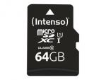 Intenso microSDXC           64GB C10 UHS-I U1 Performance Adapter