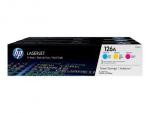 HP 126A Tri-pack - 3-pack - yellow, cyan, magenta - original - LaserJet - toner cartridge (CF341A)