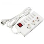 REV Socket line 9-fold 1,4 m w. switch white