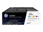 HP 312A - 3-pack - yellow, cyan, magenta - original - LaserJet - toner cartridge (CF440AM)